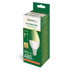 Żarówki Klasyczne| Żarówka LED E14 6W barwa ciepła DIMMABLE SPECTRUM