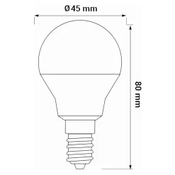 LED-POL Żarówka LED E14 5W barwa ciepła ORO-E14-G45-TOTO-5W-WW