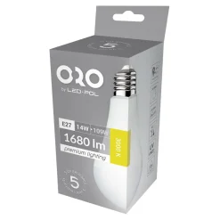 LED-POL Żarówka LED E27 14W barwa ciepła ORO-PREMIUM-E27-A65-14W-XP