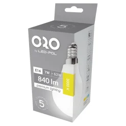 LED-POL Żarówka LED E14 7W barwa ciepła ORO-PREMIUM-E14-G45-7W-XP