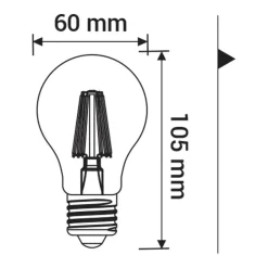 LED-POL Żarówka LED E27 7W barwa ciepła ORO-E27-FL-CLARO-7W-WW