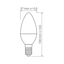 LED-POL Żarówka LED E14 8W barwa neutralna ORO-E14-C37-TOTO-8W-DW