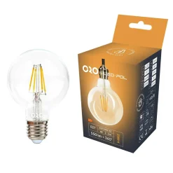 LED-POL Żarówka LED E27 6W barwa neutralna ORO-E27-G80-FL-CLARO-6W-DIMM-DW