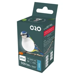 LED-POL Żarówka LED E14 5W barwa zimna ORO-E14-G45-TOTO-5W-CW