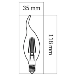 LED-POL Żarówka LED E14 6W ORO-E14-C35-FL-CLARO-FLAMI-6W-WW barwa ciepła