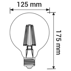 LED-POL Żarówka LED E27 8W ORO-E27-G125-FL-CLARO-8W-WW barwa ciepła