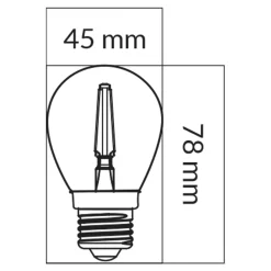 Żarówki Klasyczne|LED-POL Żarówka LED E27 1,3W ORO-E27-G45-FL-CLARO-1,3W-WW barwa ciepła