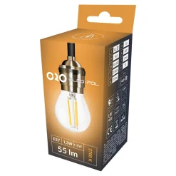 Żarówki Klasyczne|LED-POL Żarówka LED E27 1,3W ORO-E27-G45-FL-CLARO-1,3W-WW barwa ciepła