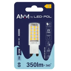 LED-POL Żarówka LED G9 3W barwa zimna AMM-G9-3W-CW