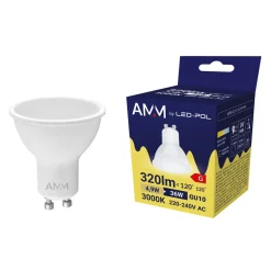 Żarówki Klasyczne|LED-POL Żarówka LED GU10 4,9W barwa ciepła AMM-GU10-4,9W-WW