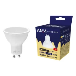 Żarówki Klasyczne|LED-POL Żarówka LED GU10 4,9W barwa neutralna AMM-GU10-4,9W-DW