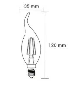 LED-POL Żarówka ozdobna LED E14 4W barwa neutralna ORO-E14-C35-FL-CLARO-FLAMI-4W