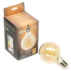 Żarówki Ozdobne|LED-POL Żarówka ozdobna LED E27 6W barwa ciepła ORO-E27-G80-FL-AMBER-6W-DIMM