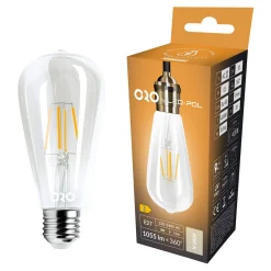 LED-POL Żarówka ozdobna retro LED E27 8W barwa neutralna ORO-E27-ST64-FL-CLARO-8W-DW