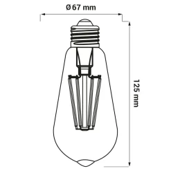 LED-POL Żarówka ozdobna retro LED E27 8W barwa neutralna ORO-E27-ST64-FL-CLARO-8W-DW