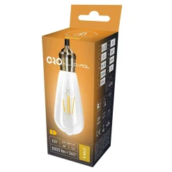 LED-POL Żarówka ozdobna retro LED E27 8W barwa ciepła ORO-E27-ST64-FL-CLARO-8W-WW