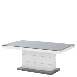 Stoliki Kawowe| Ława rozkładana MATERA LUX połysk szara / biała
