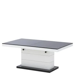 Ława rozkładana MATERA LUX połysk czarna / biała