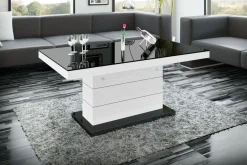 Ława rozkładana MATERA LUX połysk czarna / biała