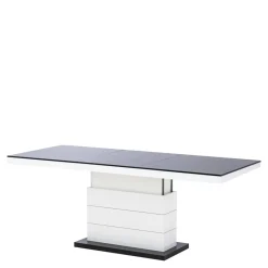 Ława rozkładana MATERA LUX połysk czarna / biała