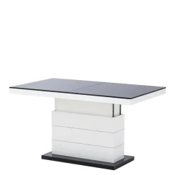 Ława rozkładana MATERA LUX połysk czarna / biała