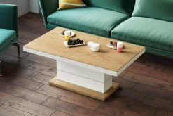 Ławostoły|Stoliki Kawowe| Ława rozkładana MATERA LUX dąb słoneczny / biała