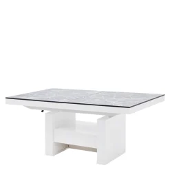 Ławostół z szufladą AVERSA LUX biały połysk / nadruk marmur połysk