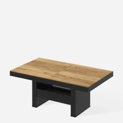 Ławostoły|Stoliki Kawowe|inny Ławostół z szufladą AVERSA LUX LAMI czarny połysk / dąb pradawny