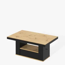 inny Ławostół z szufladą MALAGA LAMI dąb artisan / czarny połysk 120-170 cm