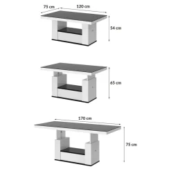 Ławostół z szufladą MALAGA połysk biały
