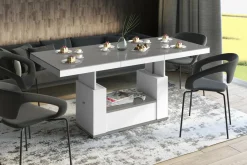 Ławostół z szufladą MALAGA połysk szary /biały