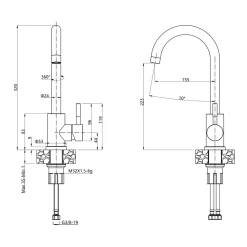 Bateria kuchenna czarna matowa QUADRON RIVERA