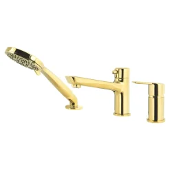 Deante Bateria wannowa 3-otworowa złoty połysk ARNIKA