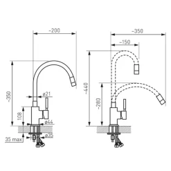 Alveus Bateria z elastyczną wylewką stalowo-czarna BELIS