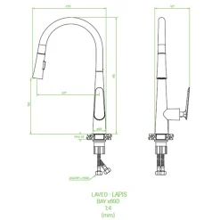 inny Bateria zlewozmywakowa U z wyciąganą wylewką LAVEO LAPIS chrom