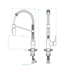 Baterie|inny Bateria zlewozmywakowa z 3 strumieniami wody LAVEO SILVA nero