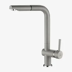 Baterie|inny Bateria zlewozmywakowa z wyciąganą wylewką LAVEO LUX szary kamienny