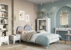 Szafy|Szafy Uchylne|LENART Biała szafa niska dla nastolatka FEMII