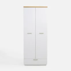 Biała szafa z szufladą DEKO