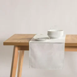 inny Bieżnik na stół biało-srebrny AMELIA 40x120 cm