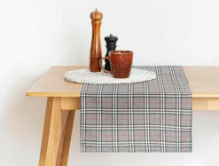 Estetica Bieżnik w szkocką kratę szary NEWPORT 40x120 cm