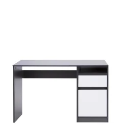 Biurka|Biurka| Biurko grafitowe z szafką i szufladą BILL
