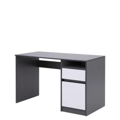 Biurka|Biurka| Biurko grafitowe z szafką i szufladą BILL