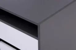 Biurka|Biurka| Biurko grafitowe z szafką i szufladą BILL