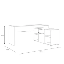 Biurka|Biurka|FORTE Biurko narożne z komodą CONTRA COSTA