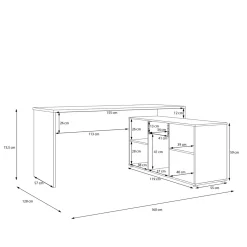 Biurka|Biurka|FORTE Biurko narożne z komodą CONTRA COSTA