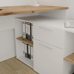 Biurka|Biurka|FORTE Biurko narożne z komodą CONTRA COSTA