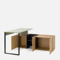 Biurka|Biurka|inny Biurko z komodą zielone SERGIO