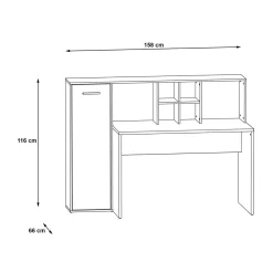 Biurka|Biurka| Biurko z nadstawką i regałem ERIADU