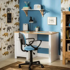 Dzieci Biurko z szafką i szufladą białe LANZETTE